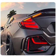 Load image into Gallery viewer, inginuity time LED Tail Lights For Honda Civic 10Th Gen Sedan 2016-2021 DRL Start Up Animation Sequential Indicator Rear Lamp Assembly (Not For Hatchback) (Black)
