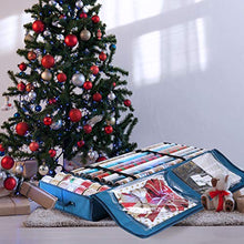 Load image into Gallery viewer, Hearth &amp; Harbor Wrapping Paper Storage Container - Christmas Storage Bag with Interior Pockets - Gift Wrapping Organizer Storage Fits Up to 22 Rolls of 40" - Tear Proof  Wrapping Paper Organizer

