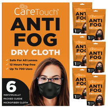 Load image into Gallery viewer, Care Touch Anti-Fog Dry Cloth - Individually Wrapped Suede Microfiber Cloth - Safe for All Lenses - Up to 700 Uses - Eyeglass Cloth for Cleaning
