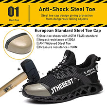 Load image into Gallery viewer, Steel Toe Shoes for Men Lightweight Indestructible Work Sneakers for Women Puncture Proof Comfortable Slip On Safety Shoes for Industrial,Coustruction
