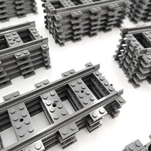 Load image into Gallery viewer, ZHX 56PCS City Train Tracks Accessories Straight and Flexible Train Tracks Railroad Building Toy Compatible with Major Brand (36 Straight and 20 Flexible) (56pcs(36 Straight and 20 Flexible))
