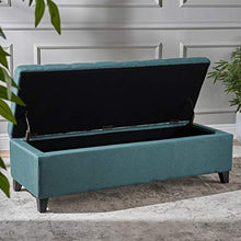 Load image into Gallery viewer, Christopher Knight Home Mission Fabric Storage Ottoman, Dark Teal
