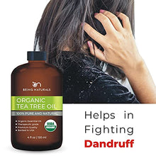 Load image into Gallery viewer, Organic Tea Tree Essential Oil - Huge 4 FL OZ - 100% Pure &amp; Natural – Premium Natural Oil with Glass Dropper (Tea Tree Oil, 4 fl oz)
