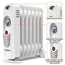 Load image into Gallery viewer, COSTWAY Oil Filled Radiator Heater, 700W Portable Space Heater with Adjustable Thermostat, Overheat Protection, Electric Heater for Bedroom, Indoor use
