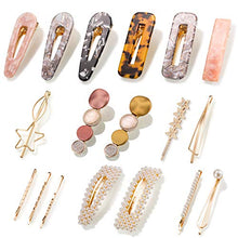 Load image into Gallery viewer, Hair Clips and Acrylic Resin Hair Barrettes, Marble Geometric Alligator Hair Bobby Pins, Fashion Elegant Hair Accessories Gifts for Women Girls
