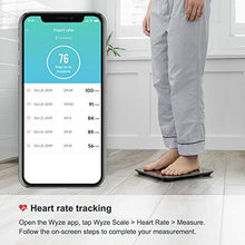Load image into Gallery viewer, WYZE Smart Scale, Body Fat Scale, Wireless Digital Bathroom Scale for Body Weight, BMI, Body Fat Percentage Tracker, Heart Rate Monitor, Body Composition Analyzer, App, Bluetooth, 400 lb Black
