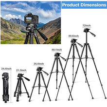 Load image into Gallery viewer, 72-inch Camera Tripod, UBeesize Portable Aluminum Alloy Tripod &amp; Monopod with Wireless Remote Shutter, Professional Travel Video Tripods with Carry Bag &amp; Phone Holder for DSLR Cameras, Cell Phones.
