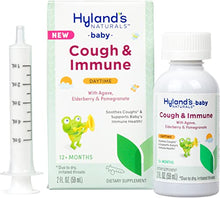 Load image into Gallery viewer, Hyland’s Naturals Baby Cough &amp; Immune with Agave, Elderberry &amp; Pomegranate - Soothes Cough and Cold, &amp; Supports Immunity - Daytime - 2 Fl. Oz.
