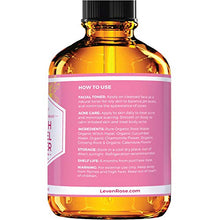 Load image into Gallery viewer, Witch Hazel Toner by Leven Rose, 100% Pure Organic Facial Rose Water with Rose Petals, Calendula, Cucumber, and Chamomile Flower 4 oz

