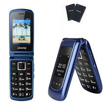 Load image into Gallery viewer, Uleway 3G Flip Phone Unlocked SOS Button Dual Screen Tmobile Flip Phone Dual Battery Basic Cell Phone for Senior&amp;Kids (Blue)
