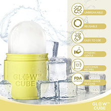 Load image into Gallery viewer, Glow Cube Ice Roller For Face Eyes and Neck To Brighten Skin &amp; Enhance Your Natural Glow/Reusable Facial Treatment to Tighten &amp; Tone Skin &amp; De-Puff The Eye Area (Yellow)
