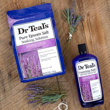 Load image into Gallery viewer, Dr Teal’s Foaming Bath with Pure Epsom Salt, Soothe &amp; Sleep with Lavender, 34 fl oz, Purple
