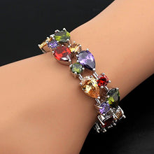 Load image into Gallery viewer, HERMOSA Classic Ladies Bracelet Garnet White Topaz Amethyst Citrine Peridot Pink Topza 7 Inches (7 Inches) (7)
