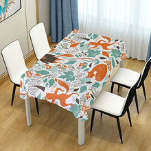 Load image into Gallery viewer, ALAZA Floral Cute Fox Tablecolth Table Cover for Party Dining Room Kitchen Decor,60 X 90,Stain and Wrinkle Resistant Washable Rectangle Table Cloth
