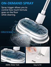 Load image into Gallery viewer, Electric Mop, Cordless Electric Spin Mop, Hardwood Floor Cleaner with Built-in 300ml Water Tank, Polisher with Led Headlight and Sprayer, Scrubber for Hard Floor &amp; Tile, Powerful Cleaner and Waxing

