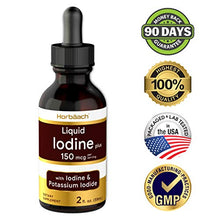 Load image into Gallery viewer, Liquid Iodine Solution Drops | 2 fl oz | 150 mcg | Iodine &amp; Potassium Iodine Supplement | Vegetarian, Non-GMO, Gluten Free Liquid Tincture | by Horbaach
