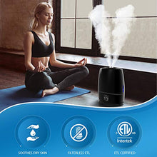 Load image into Gallery viewer, Everlasting Comfort Humidifiers for Bedroom (6L) - Humidifier with Essential Oil Tray (Black)
