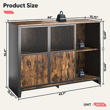 Load image into Gallery viewer, Bestier Home bar Cabinet | Sliding Mesh Door Barn Liquor Cabinet | Home bar Furniture | Kitchen Storage Cabinet &amp; Adjustable Sheleves Glass Wine Rack
