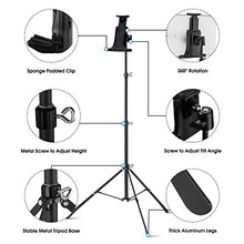 Load image into Gallery viewer, Raking Tablet Tripod,Portable Height Adjustable Tripod Stand,360 Degree Rotating Tripod Mount for 4.7-12 inch iPhone, iPad, Samsung, Kindle Fire, Bluetooth Remote Shutter As Gift
