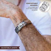 Load image into Gallery viewer, IONICO Magnetic Bracelet for Men and Women | Stress &amp; Pain Healing Product | Alternative Blood Pressure and Circulation Medicine | Balance Therapy for Wellness and Strength (Silver)
