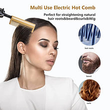 Load image into Gallery viewer, Dan Technology 200℉-500℉ high Heat Iron,Professional Electric Hot Comb 60 Min Auto-Off Straightening Comb, Hair Straightener Brush 7 Temperatures Adjustable for Black Women African American for Wigs
