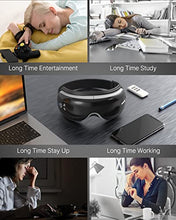 Load image into Gallery viewer, RENPHO Eye Massager with Heat and Vibration, Compression Bluetooth Music, Remote Control, Temple Eye Massage Mask Rechargeable for Relax Eye Strain, Dark Circles Eye Bag Dry Eyes Improve Sleep-Black
