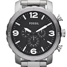 Load image into Gallery viewer, Fossil Men's Nate Quartz Stainless Steel Chronograph Watch, Color: Silver (Model: JR1353)
