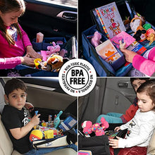 Load image into Gallery viewer, DMoose Kids Travel Tray, Toddler Car Seat Lap Activity Tray with Padded Comfort Base, Side Walls, Mesh Snack Pockets, Tablet Holder, Waterproof Car Seat, Stroller, Learn Area (Grey)

