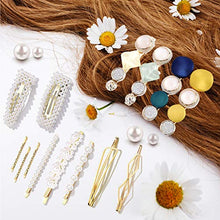Load image into Gallery viewer, 20Pcs Pearl Hair Clips - QCAiheng Fashion Korean Style Pearls Hair Barrettes Sweet Artificial Macaron Acrylic Resin Barrettes Hairpins,Ladies and Girls Headwear Styling Tools Hair Accessories
