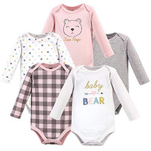 Load image into Gallery viewer, Hudson Baby Unisex Baby Cotton Long-sleeve Bodysuits, Girl Baby Bear, 0-3 Months
