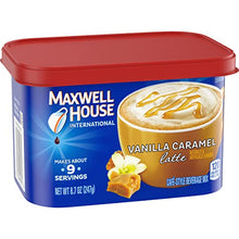 Load image into Gallery viewer, Maxwell House International Cafe Flavored Instant Coffee, Vanilla Caramel Latte, 8.7 oz Canister (Pack of 4) (Limited Edition)
