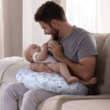 Load image into Gallery viewer, Boppy Original Nursing Pillow &amp; Positioner, Gray Taupe Leaves, Cotton Blend Fabric with Allover Fashion
