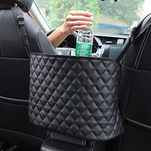 Load image into Gallery viewer, ANLEM Car Purse Holder Durable Leather Seat Back Organizer Car Handbag Holder Between Seat Car Organizer Front Seat Storage Barrier of Backseat Pet Kids Driver Storage Netting Pouch Seat Back Bag
