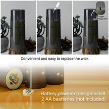 Load image into Gallery viewer, kakoya Flameless LED Candles with Timer 9 Pc Flickering Flameless Candles for Romantic Ambiance and Home Decoration Durable Acrylic Shell,with Embedded Star String，Battery Operated Candles（Grey）
