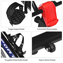 Load image into Gallery viewer, GYMAX Indoor Cycling Bike, Adjustable Exercise Bike with LCD Display, Comfortable Seat Cushion &amp; 5-Position Adjustable Saddle, Professional Exercise Bike for Home Office Gym (Black+Blue)
