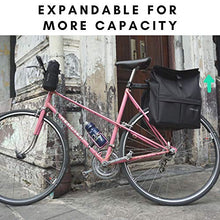 Load image into Gallery viewer, Vincita Top Load Double Pannier Water Resistant Cycling Side Bags - with Rain Cover, Large, Carrying Handle, Reflective Spots - Bike Rack Carrier Saddle Bag - Bicycle Accessories (Stripe Pattern)
