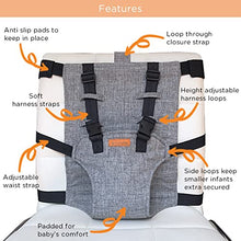 Load image into Gallery viewer, liuliuby Travel Harness Seat - Fabric Baby Portable High Chair for Travel - Travel High Chair Seat Sack - Portable Baby Seat with Safety Harness – Parent Pouch Must Haves Baby Travel Essential
