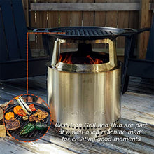 Load image into Gallery viewer, Solo Stove Bonfire Grill Cooking Bundle Cast Iron Grate Stainless Steel Fire Pit Grill with Hub for Elevation, 17.5 Inch Round Fire Pit Grate Wood Fueled Cooking Grate for Fire Pit
