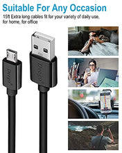 Load image into Gallery viewer, Micro USB Cable,15Ft Extra Long PS4 Controller Charger Cable, DEEGO Durable Android Charging Cord for Samsung Galaxy S7 Edge S6,Note 5,Note 4,Moto G5,Android Phone,Kindle Fire,Black
