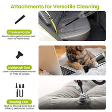Load image into Gallery viewer, Handheld Vacuum Cleaner Cordless, UOKIER Hand Vacuum&amp;Air Blower 2-in-1, Mini Portable Hand Held Vac with 6500PA Strong Suction Rechargeable Li-ion Battery for Pet Hair, Home and Car, 2 Speeds

