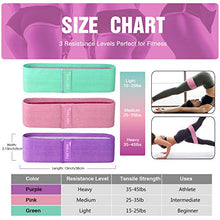 Load image into Gallery viewer, FRETREE Resistance Bands for Legs and Butt - Non Slip Elastic Exercise Bands Set for Stretching, Strength Training, Physical Therapy, Yoga, Home Equipment Workout Booty Bands for Women/Men (3 Packs)
