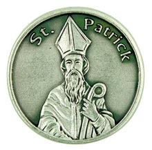 Load image into Gallery viewer, Patron of Ireland Saint St Patrick Silver Tone Pocket Token Irish Prayer
