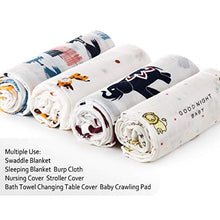 Load image into Gallery viewer, upsimples Baby Swaddle Blanket Unisex Swaddle Wrap Soft Silky Bamboo Muslin Swaddle Blankets Neutral Receiving Blanket for Boys and Girls, Large 47 x 47 inches, Set of 4-Sika Deer/Elephant/Lion/Fox
