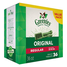 Load image into Gallery viewer, GREENIES Original Regular Natural Dog Dental Care Chews Oral Health Dog Treats, 36 oz. Pack (36 Treats)
