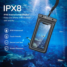 Load image into Gallery viewer, Syncwire Waterproof Phone Case, 2 Pack IPX8 Universal Waterproof Phone Pouch Underwater Dry Bag Compatible with iPhone 12 SE2 11 Pro XS Max XR X 8 7 6s Plus Galaxy S10 S9 Note 10 Google Pixel Up to 7"
