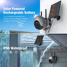 Load image into Gallery viewer, Wireless Security Camera Outdoor, 2K Solar Powered WiFi Cameras, Rechargeable Solar Outdoor Camera with PIR Motion Detection, 2-Way Audio, IP65 Waterproof, Night Vision
