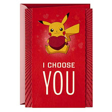 Load image into Gallery viewer, Hallmark Pokémon Valentines Day Card, Anniversary Card, Love Card (Pikachu, I Choose You)
