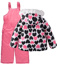 Load image into Gallery viewer, Carter's Little Girls Winter Snowsuit (Rosie Pink Black Hearts, 3T)
