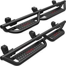 Load image into Gallery viewer, OEDRO All-Steel Build Running Boards Compatible with 2018-2022 Jeep Wrangler JL 4 Door, Bolt-on Side Steps with Leaf Shaped Design, Black Powder Coated Nerf Bar
