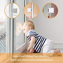 Load image into Gallery viewer, Child Proof Window Sliding Door Lock 2 Grey Packs (Suit for Working Space over 0.42in and under 1.18in) Security Your Baby Safe and Protect Kid outof Dangerous at Home (2, Grey)
